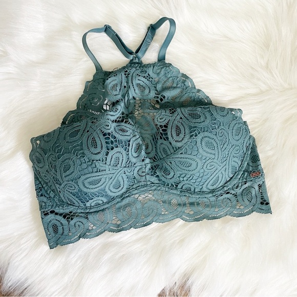 NWOT PINK Victoria’s Secret Push Up Lace Bralette Racerback Bra M - Picture 3 of 6